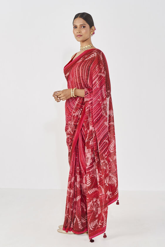 Midha Saree - Red, , image 2